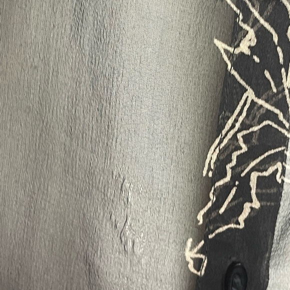 Ice Sheer Black Floral Embroidered Beaded Button-Up Blouse Large - Picture 5 of 10